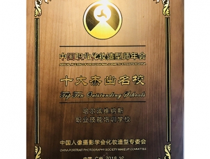 维纳斯学校被中国人像摄影学会化妆造型专业委员会评为：“十大杰出名校”