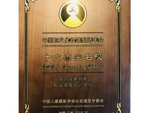 维纳斯学校被中国人像摄影学会化妆造型专业委员会评为：“十大杰出名校”